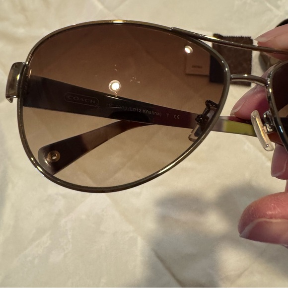 Coach Dark Lenses with Gold Frame Sunglasses - Picture 4 of 10